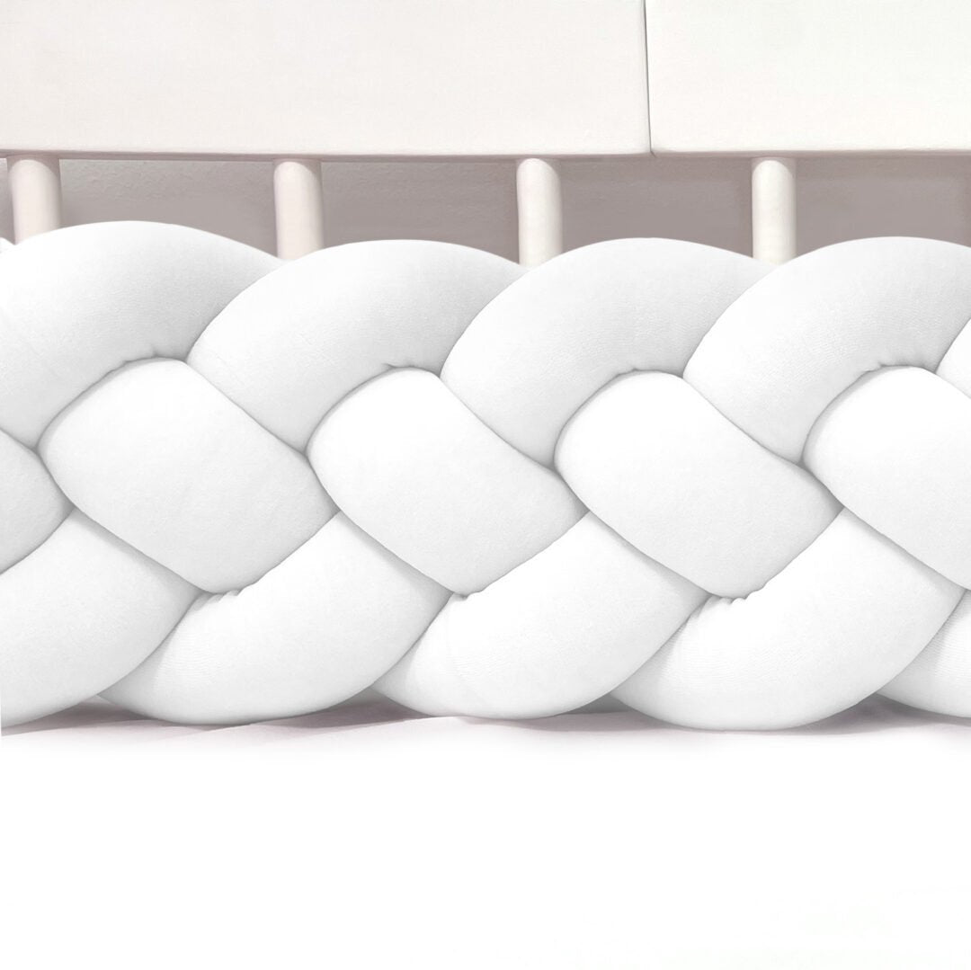 Zaštitna ogradica pletenica za kinderbet 20cm - BIJELA